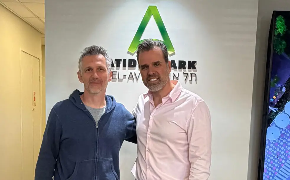 אמנון זיו, מנכל . צילום יחצGeoEdge מימין לשמאל - אייל גרין, מנכל פארק עתידים תל אביב ו